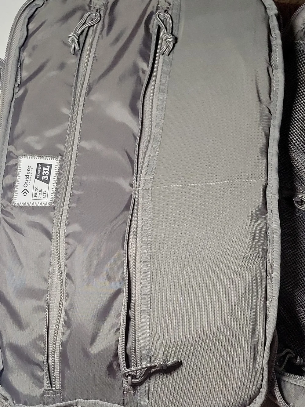 Outdoor Products PACK FOR LIFE Backpack 33L Capacity Grey